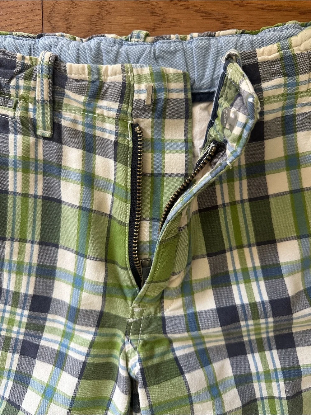 💚 Gap kids boys shorts size 8 youth blue green plaid preppy